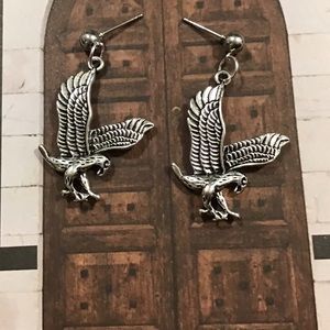 Silver EAGLES earrings stainless steel ball studs